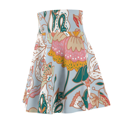 Floral Pastel Skater Skirt — Boho Bloom All-Over Print