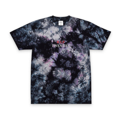 Tie-Dye Spiral T-Shirt — Embroidered "R.I.P. Crushes" Retro Tee