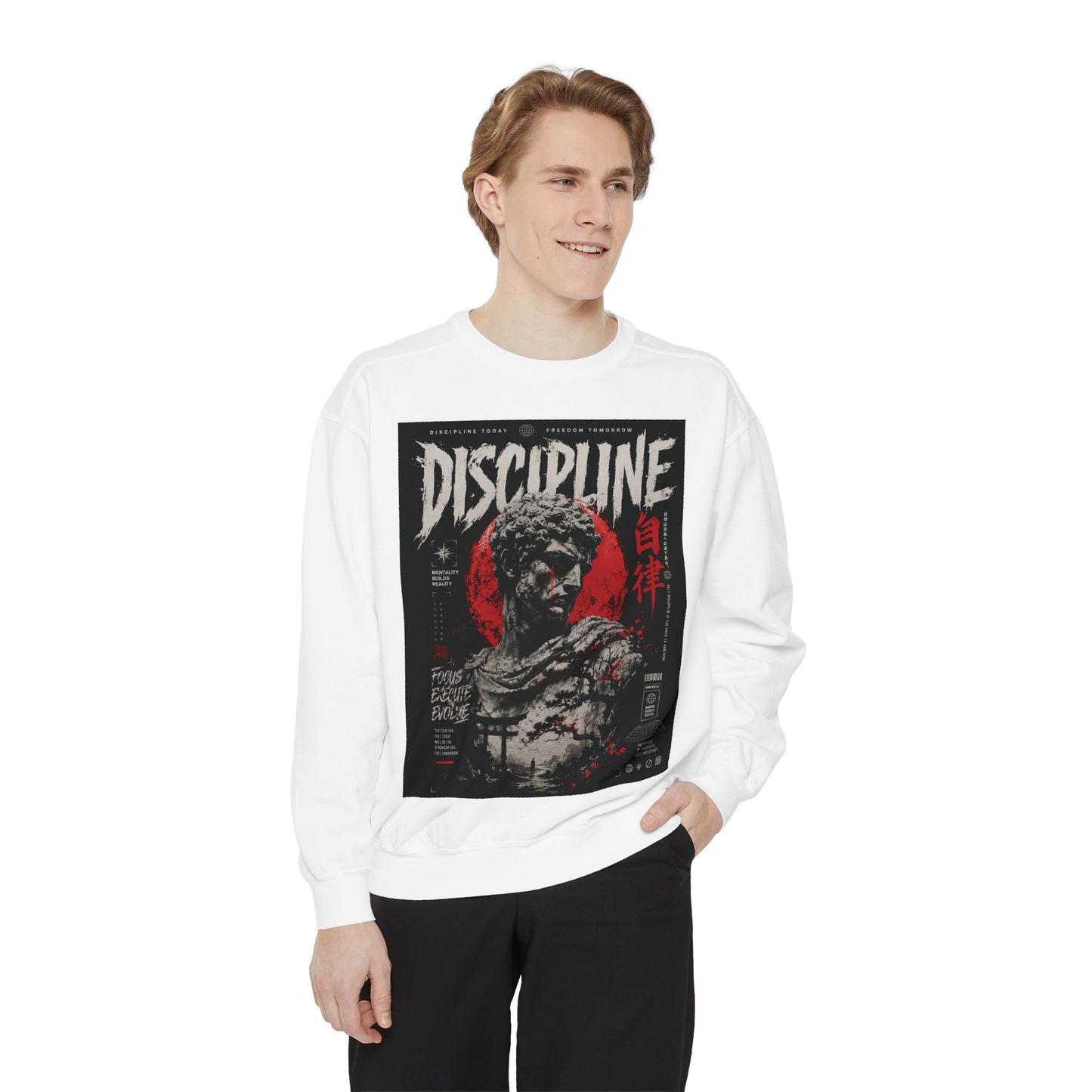 Discipline Statue Sweatshirt — 'Timeless' Graphic Crewneck