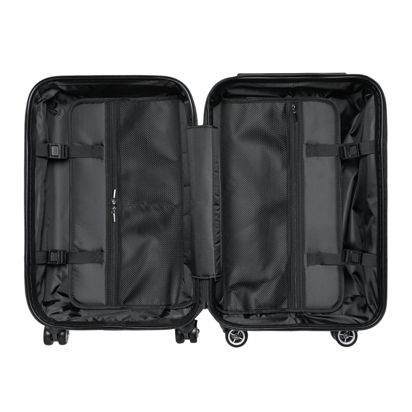Wavy Black & White Carry-On Suitcase — Modern Abstract Travel Luggage