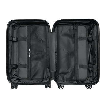 Wavy Black & White Carry-On Suitcase — Modern Abstract Travel Luggage