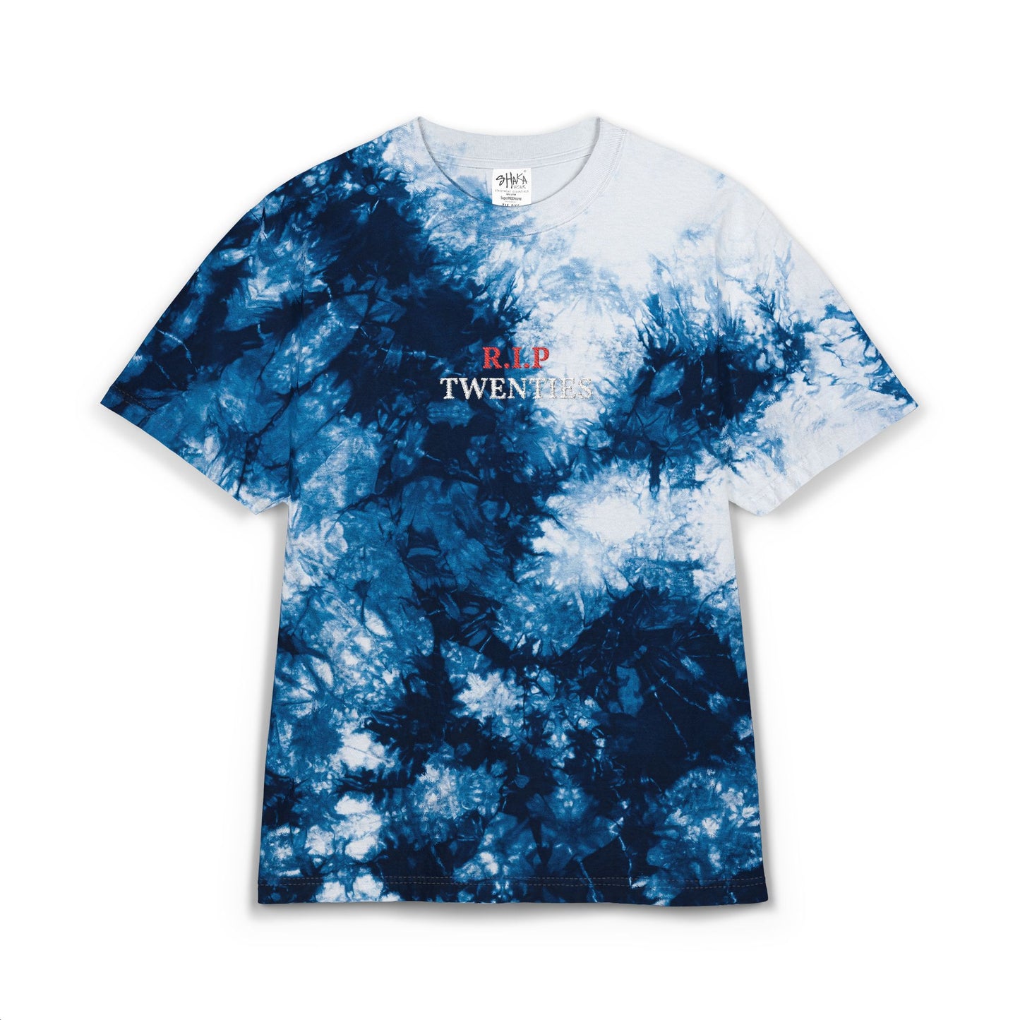 Tie-Dye Spiral T-Shirt — Embroidered "R.I.P. Crushes" Retro Tee