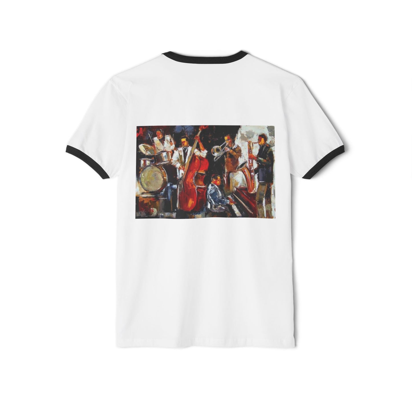 Retro Graffiti Statue of Liberty Ringer Tee