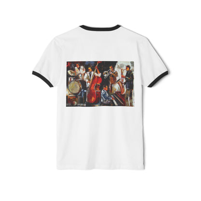 Retro Graffiti Statue of Liberty Ringer Tee