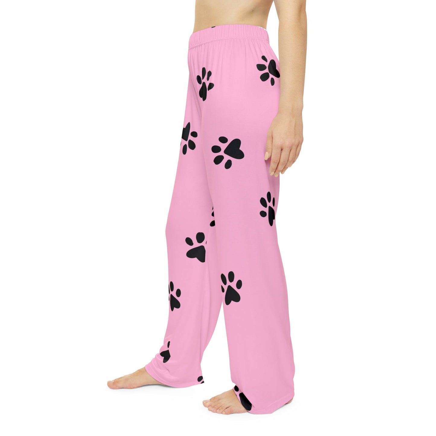Pink Paw Print Pajama Pants — Women's Cozy Sleepwear for Pet Lovers