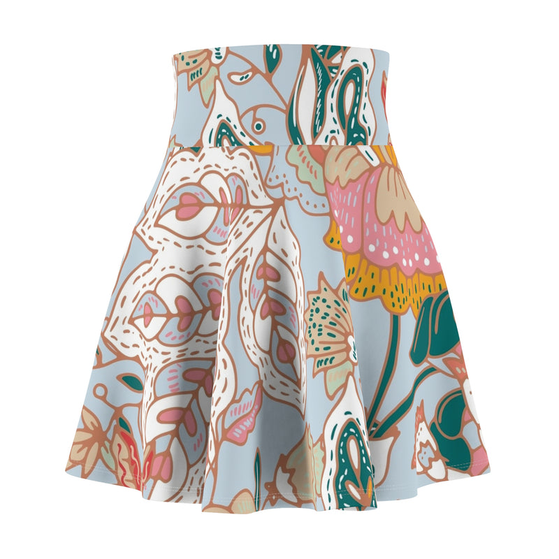Floral Pastel Skater Skirt — Boho Bloom All-Over Print