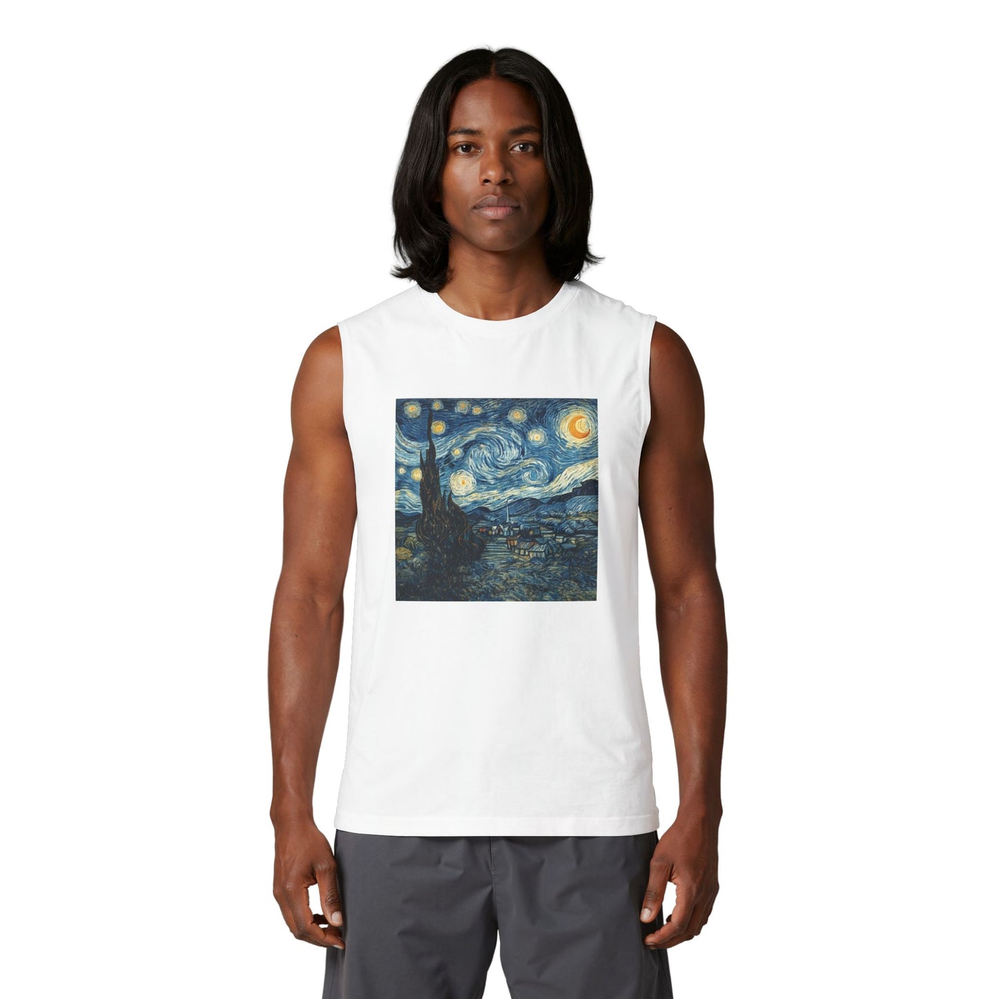 Starry Night Muscle Tank — Van Gogh Inspired Art Print