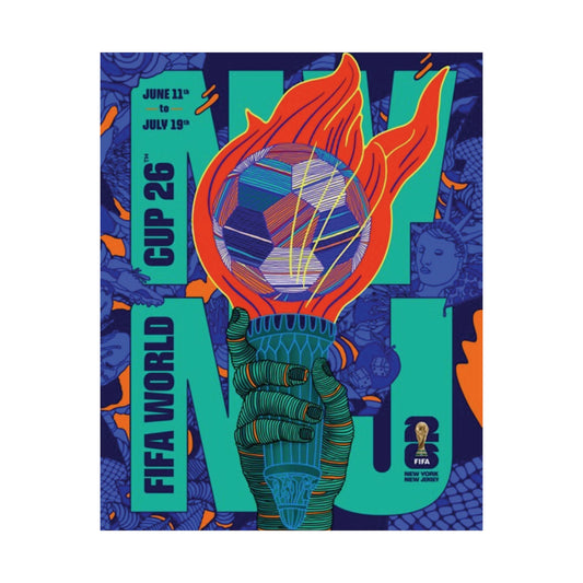 FIFA World Cup 26 Poster — Matte Vertical Soccer Art Print (June 11–July 19)