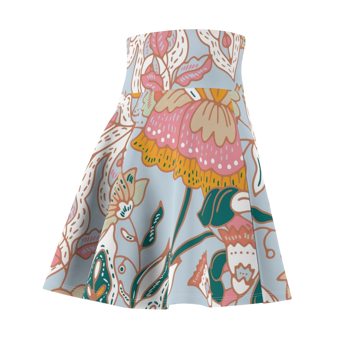 Floral Pastel Skater Skirt — Boho Bloom All-Over Print