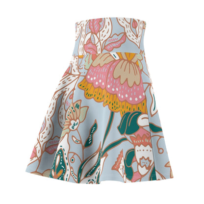 Floral Pastel Skater Skirt — Boho Bloom All-Over Print