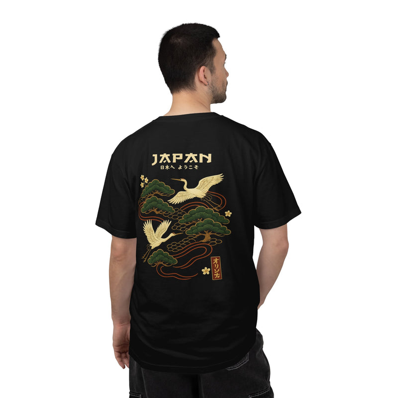 Japan Crane T-Shirt — Vintage Japanese Pine & Crane Graphic Tee