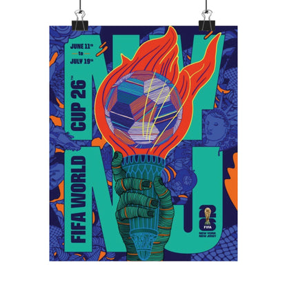 FIFA World Cup 26 Poster — Matte Vertical Soccer Art Print (June 11–July 19)
