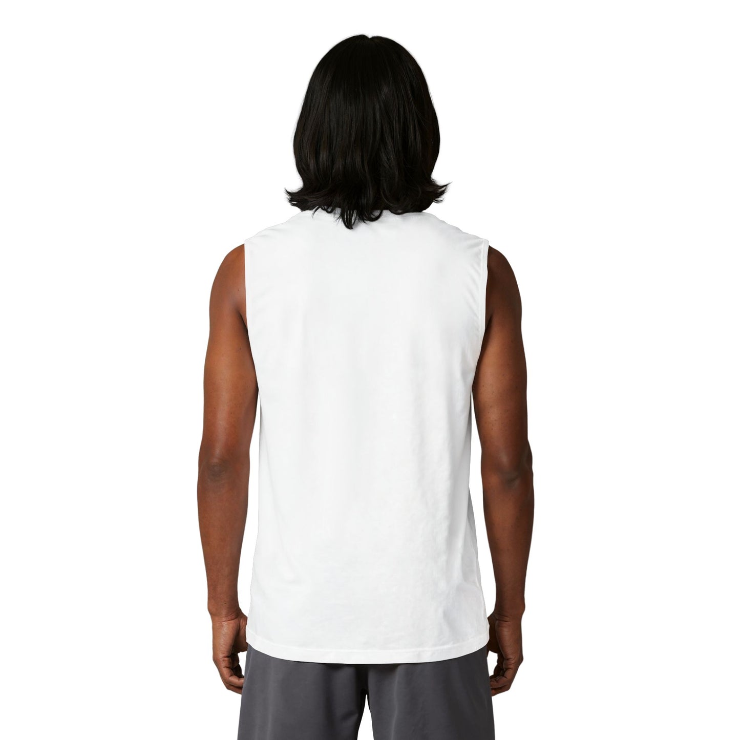 Billy Eilish Graphic Muscle Tank — Black & White Portrait with Flame Accent