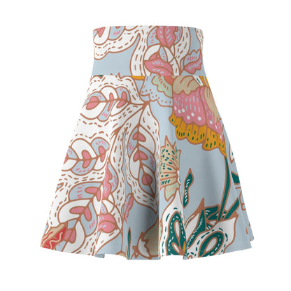 Floral Pastel Skater Skirt — Boho Bloom All-Over Print