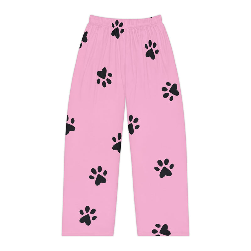 Pink Paw Print Pajama Pants — Women's Cozy Sleepwear for Pet Lovers