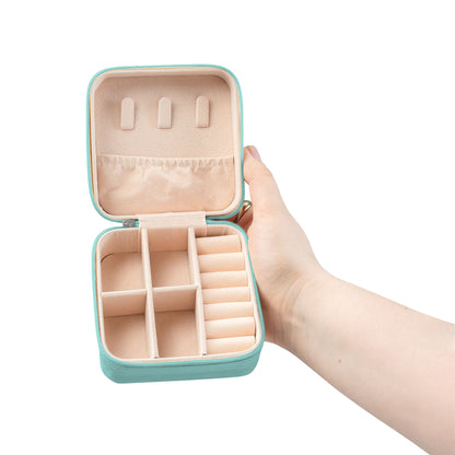 Compact Travel Jewelry Case — Pink Portable Organizer for Rings, Earrings & Necklaces