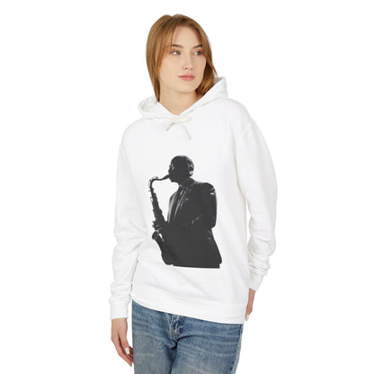 Jazz Saxophone Hoodie — “Sip Wine and Listen to Jazz” Music Lover Pullover