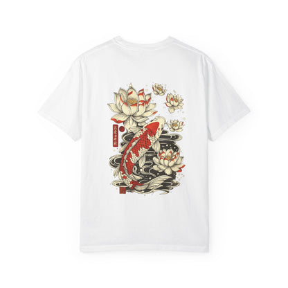 Koi & Lotus Tee — Japanese Koi Fish Floral Graphic T-Shirt