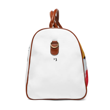Waterproof Travel Bag — Artistic Vintage Illustration & Abstract Print Duffle