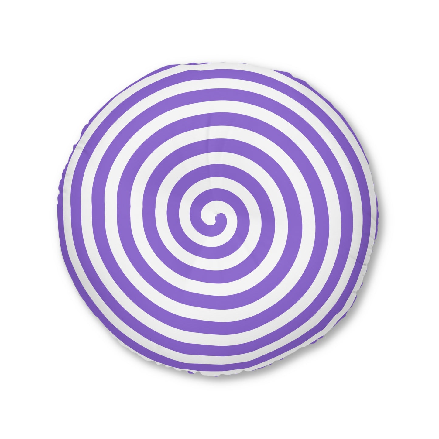Purple Spiral Round Tufted Floor Pillow - Psychedelic Accent Cushion for Living Room & Kids