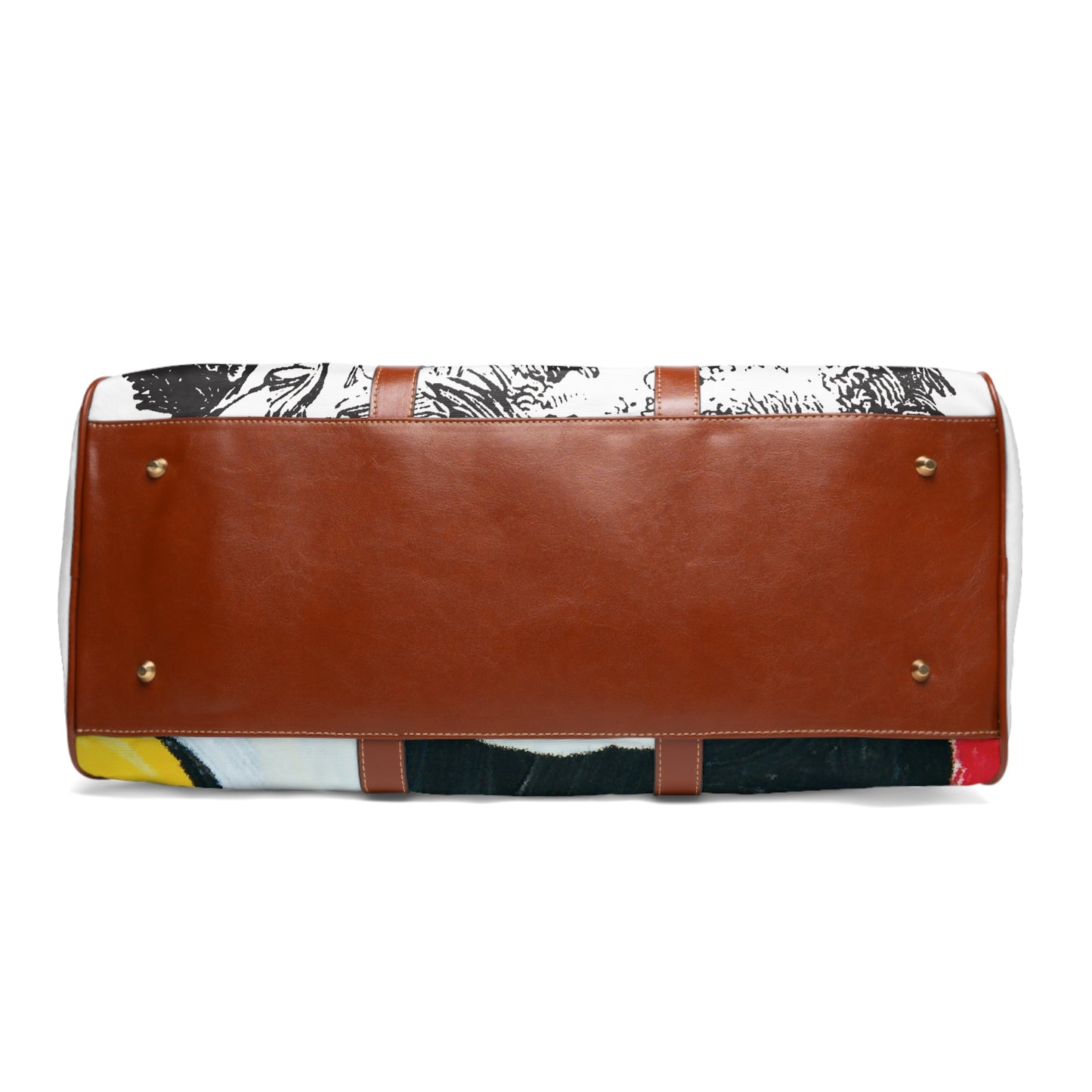 Waterproof Travel Bag — Artistic Vintage Illustration & Abstract Print Duffle