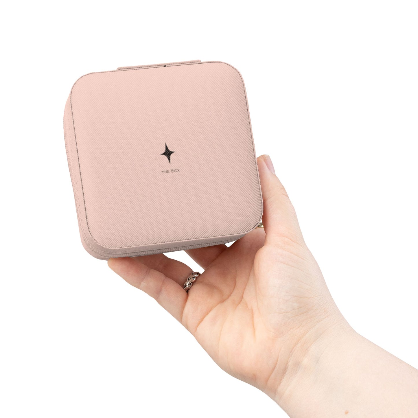 Compact Travel Jewelry Case — Pink Portable Organizer for Rings, Earrings & Necklaces