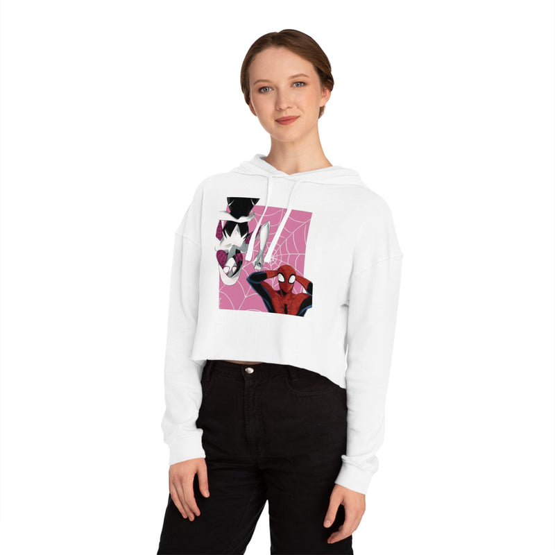 Spider-Man & Gwen Cropped Hoodie — "I Have a Spider" Graphic Women’s Sweatshirt