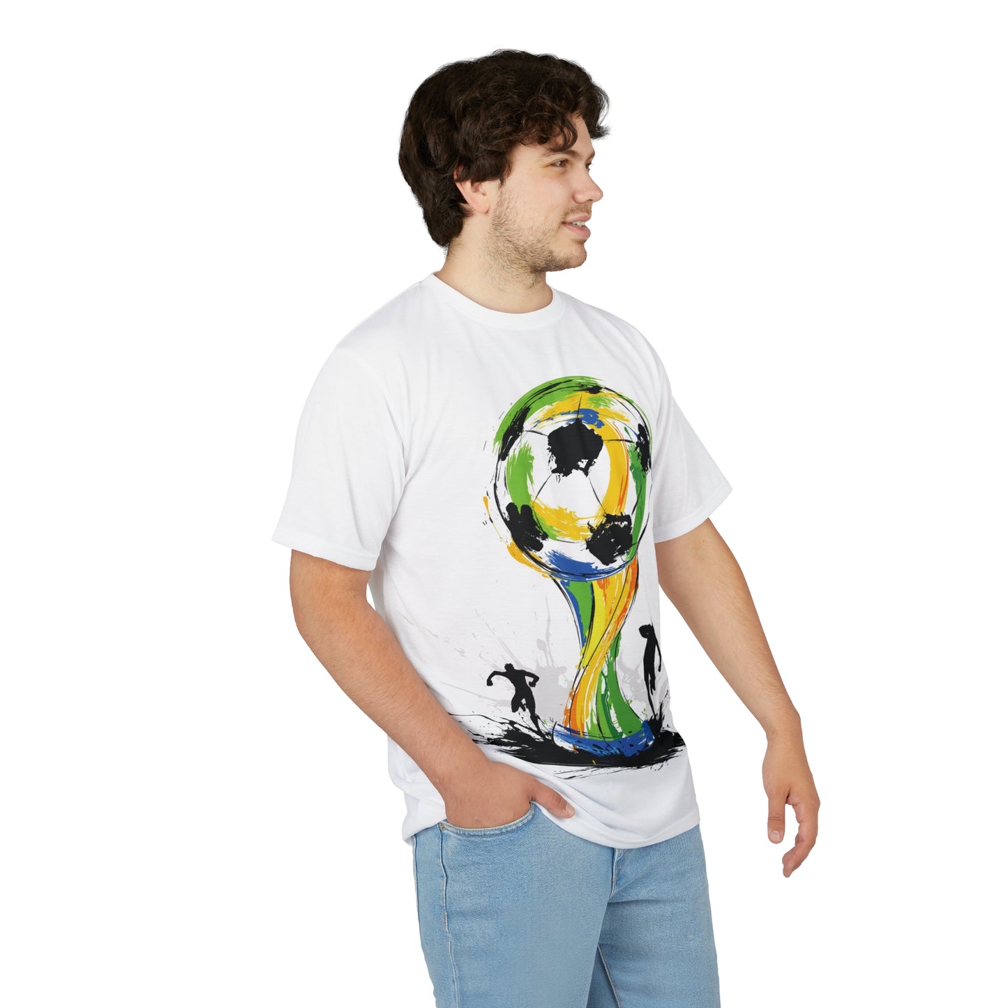 Soccer World Cup Trophy Tee — Abstract Football Art T-Shirt